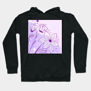 Purple Floral Art Hoodie